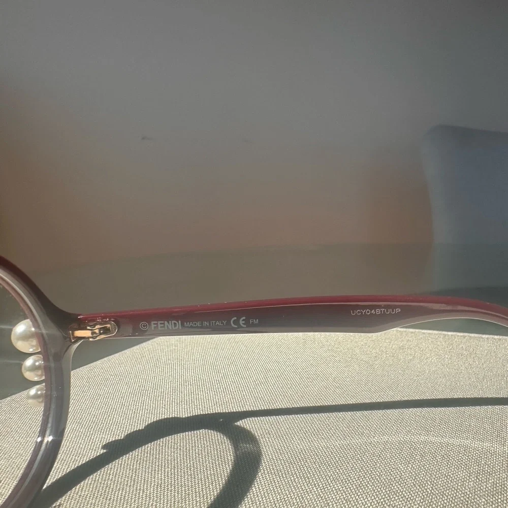 Fendi Round Burgundy Frames with Pearl Temple Accents never worn.. - Picture 16 of 16